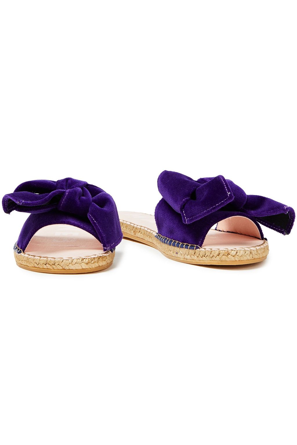 MANEBÍ Monaco bow-embellished velvet espadrille slides