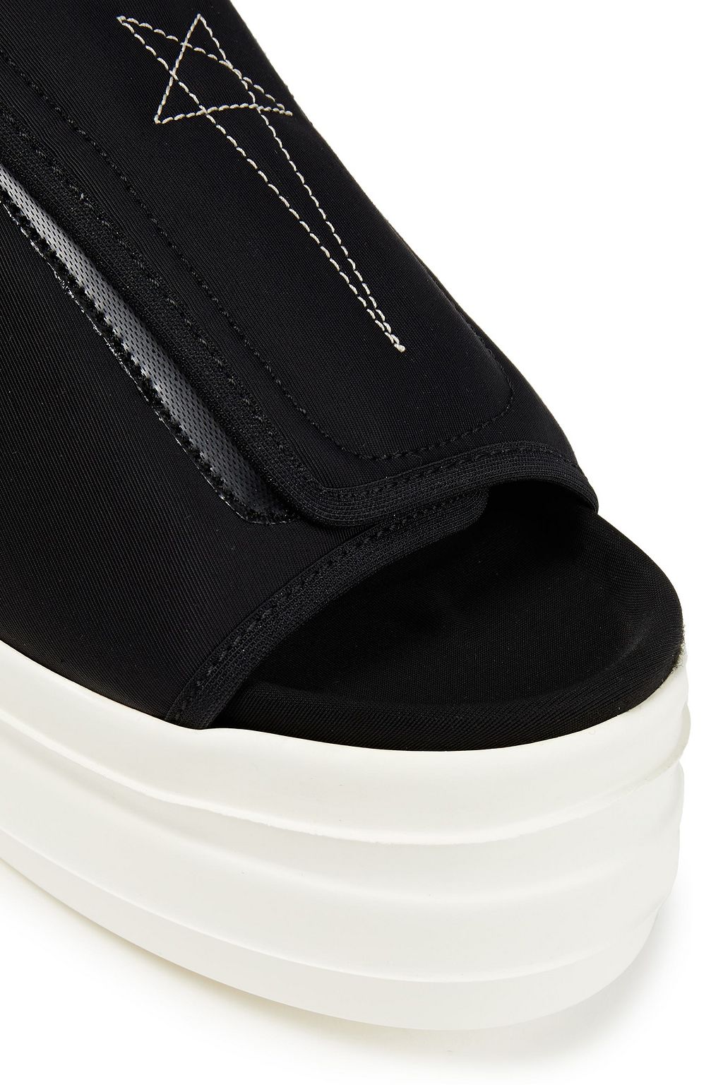 DRKSHDW BY RICK OWENS Embroidered faille platform slingback sandals