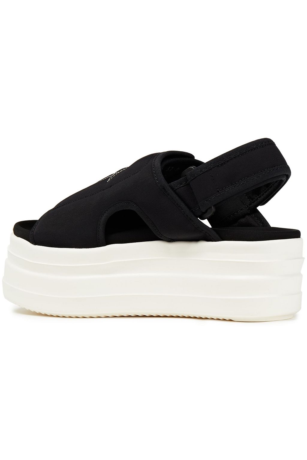 DRKSHDW BY RICK OWENS Embroidered faille platform slingback sandals