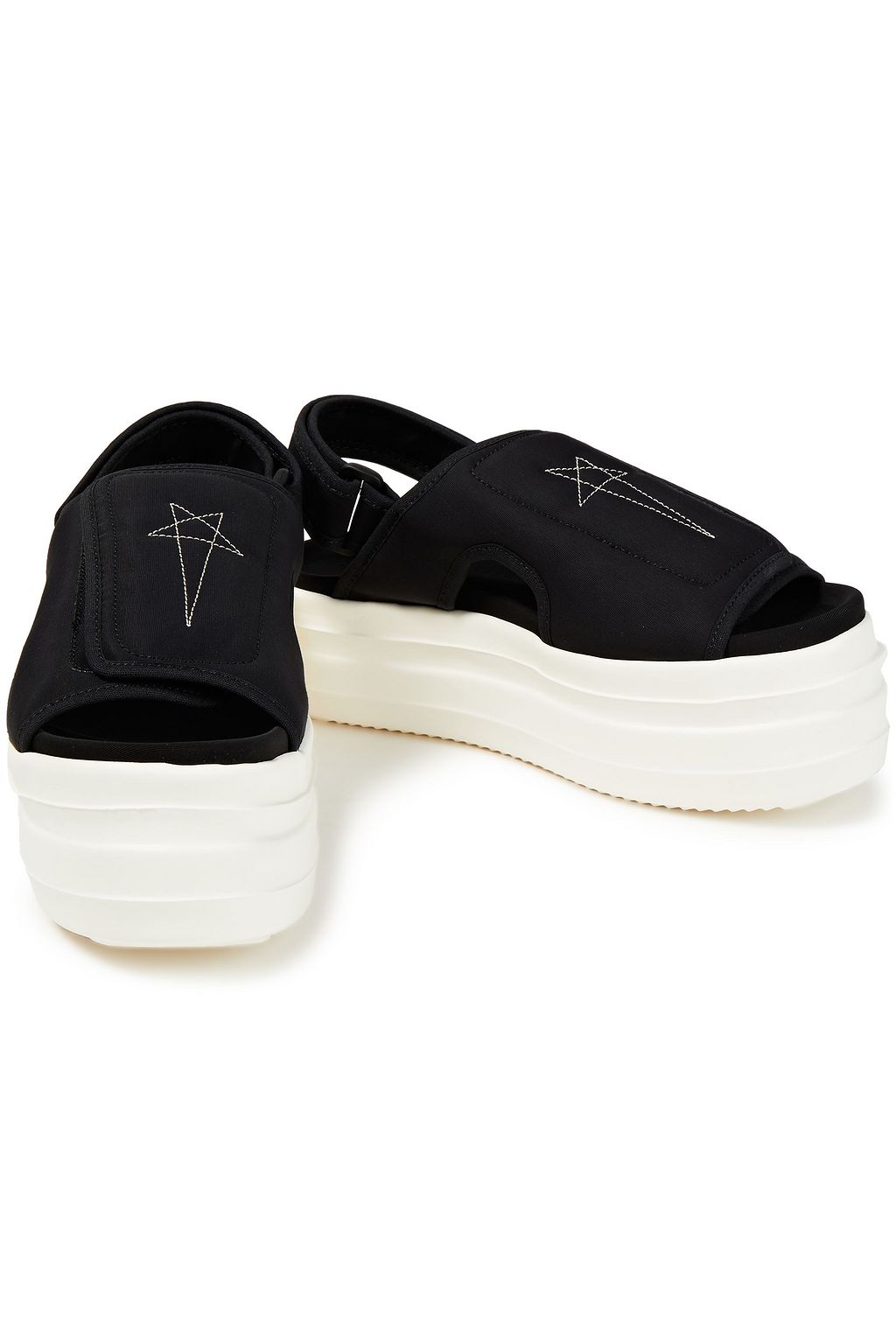 DRKSHDW BY RICK OWENS Embroidered faille platform slingback sandals