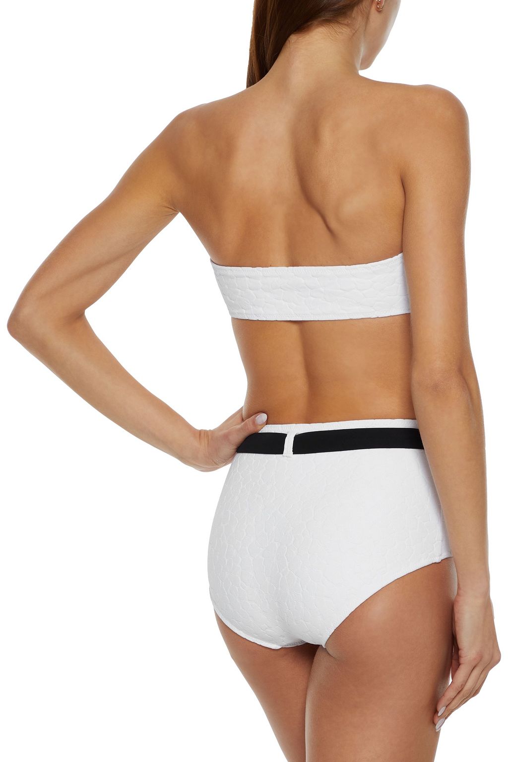 SOLID & STRIPED The Violet embossed bandeau bikini top
