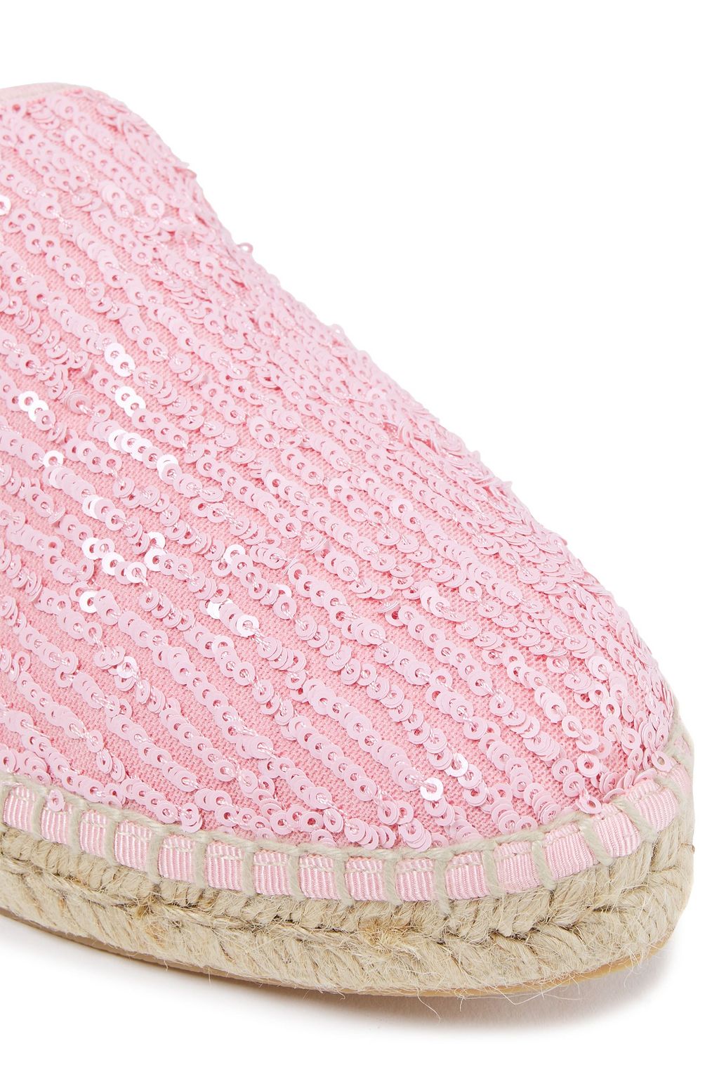 MANEBÍ Los Angeles sequined mesh espadrille mules