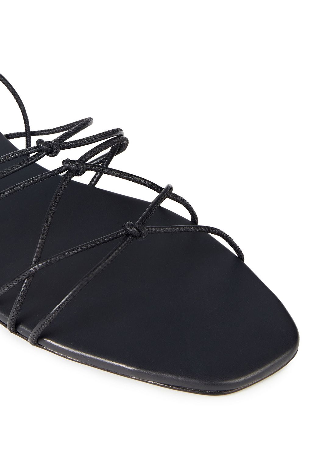BALMAIN Logo-embellished knotted leather sandals