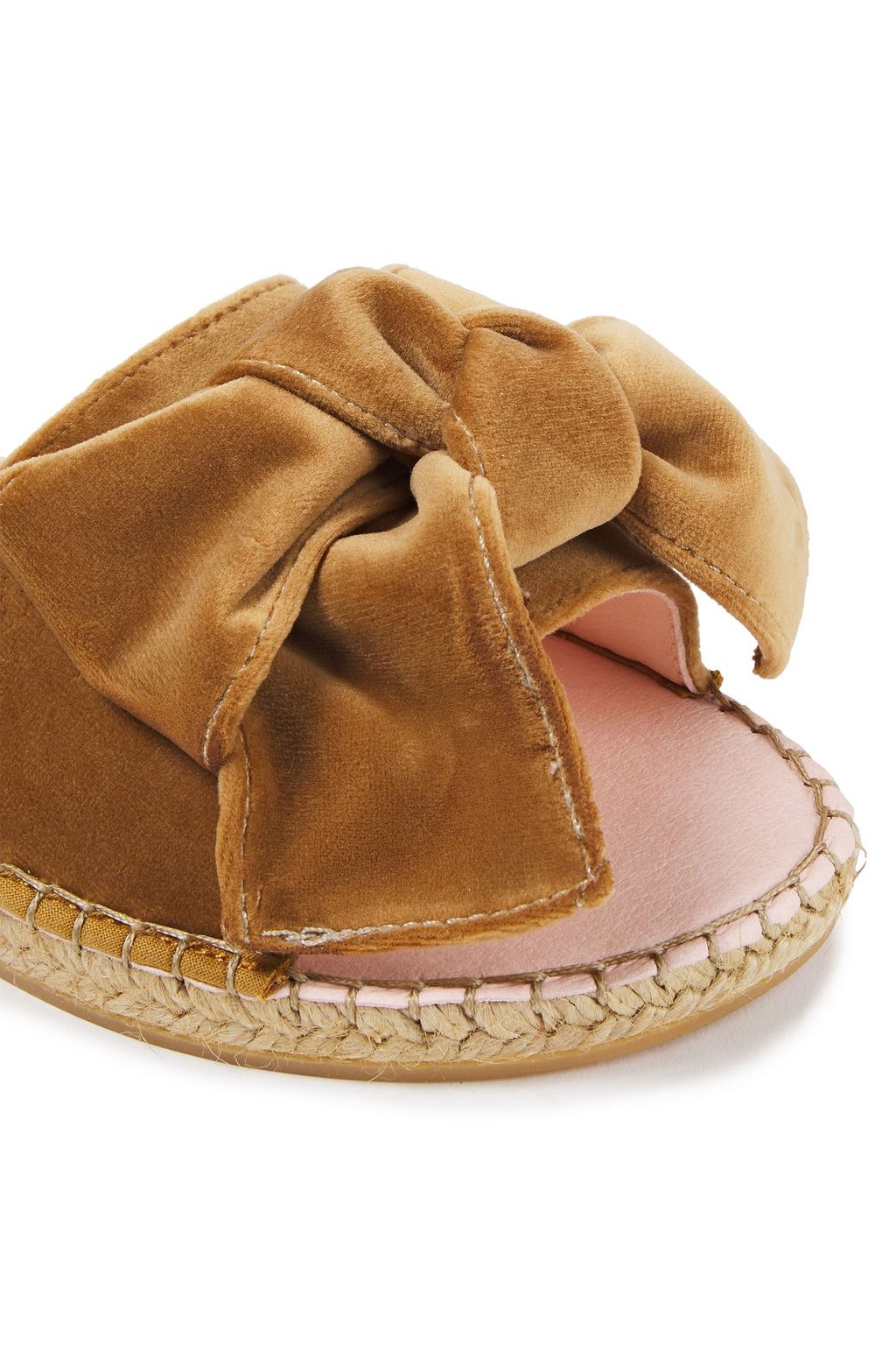 MANEBÍ Hamptons bow-embellished velvet espadrille slides