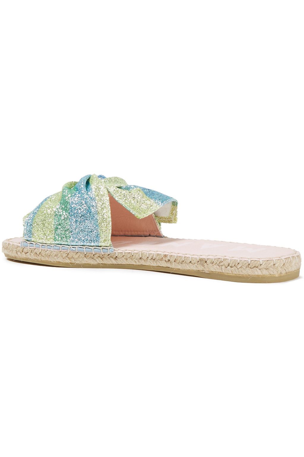 MANEBÍ Miami knotted glittered striped Lurex espadrille slides
