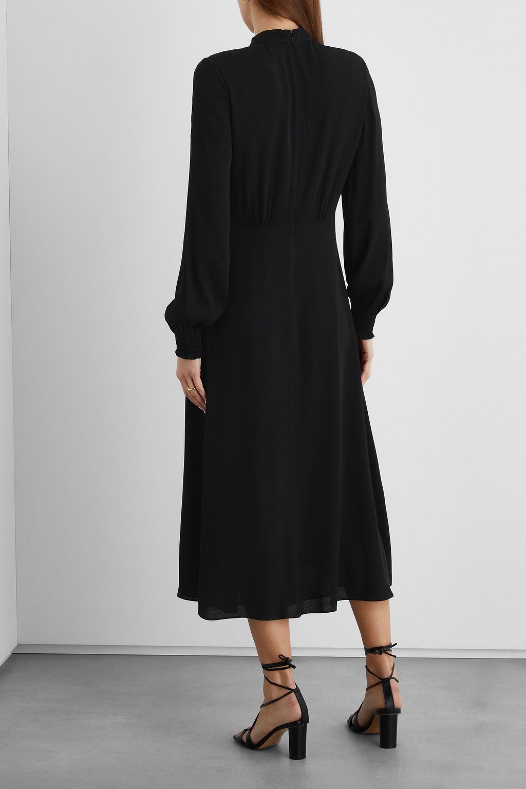 IRIS & INK Sandra gathered crepe midi dress