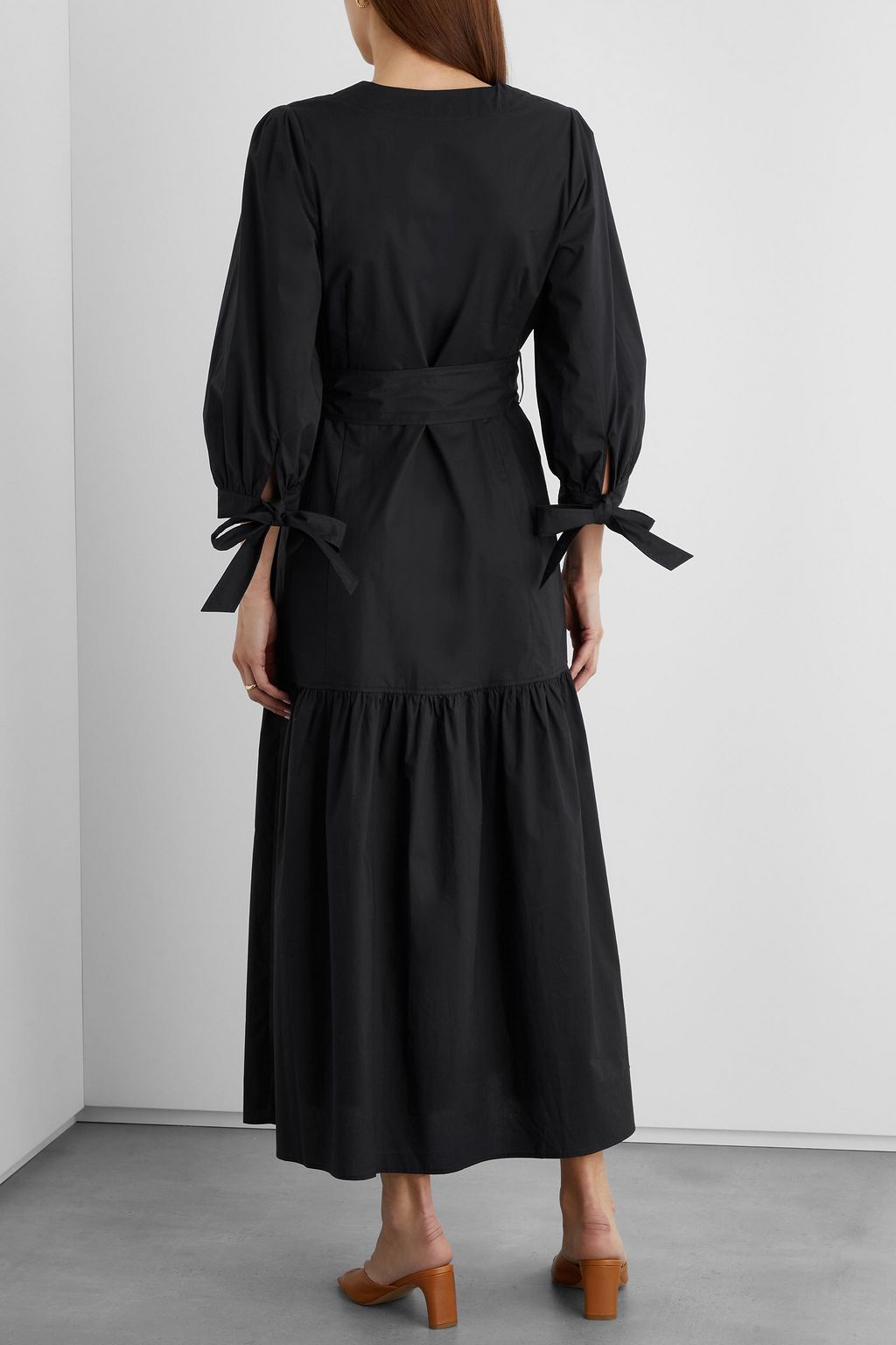IRIS & INK Alexis wrap-effect cotton-poplin maxi dress