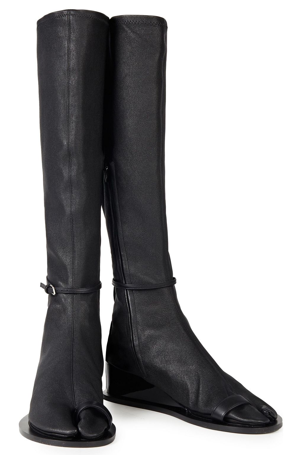 JIL SANDER Split-toe stretch-leather knee boots