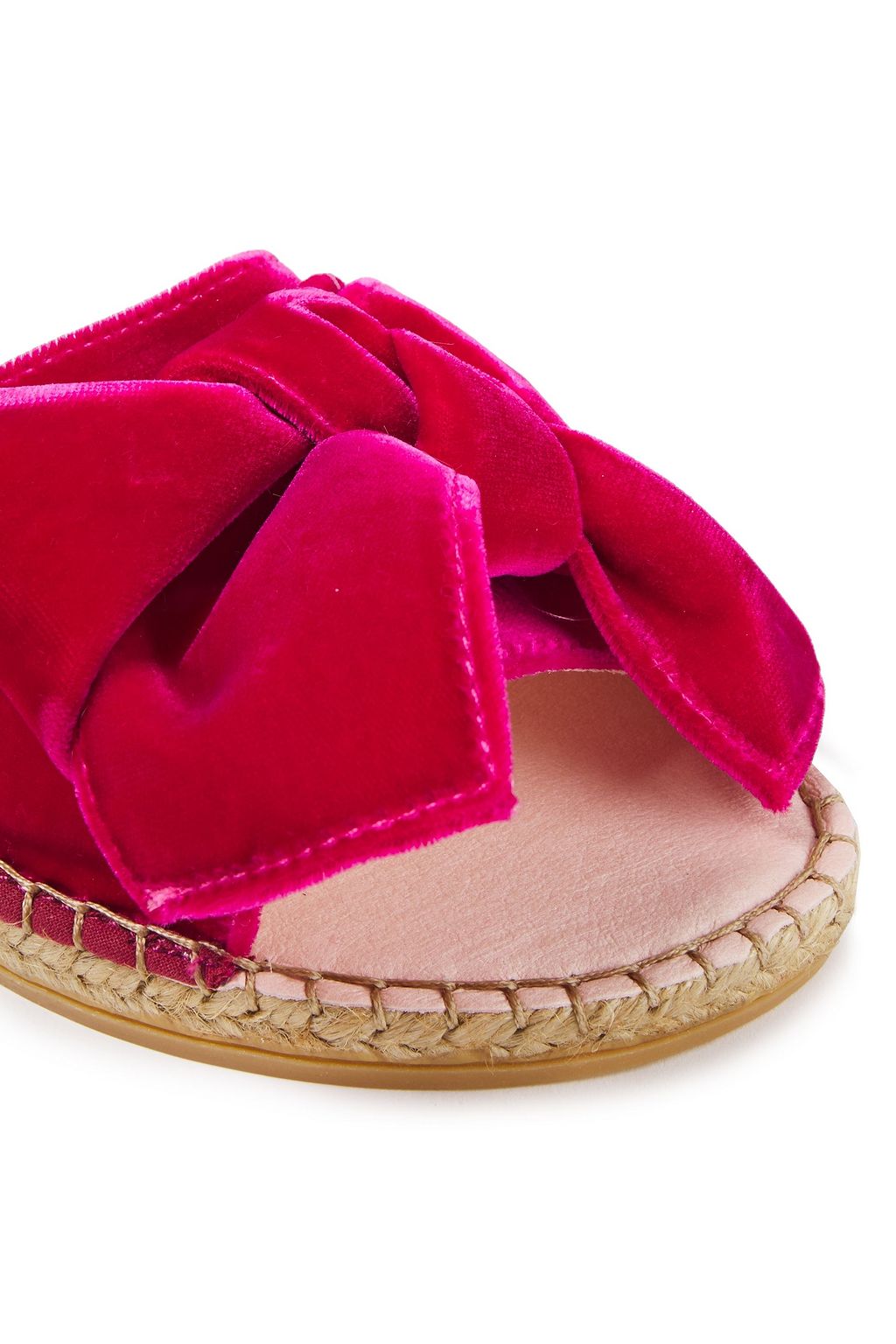 MANEBÍ Hamptons bow-embellished velvet espadrille slides