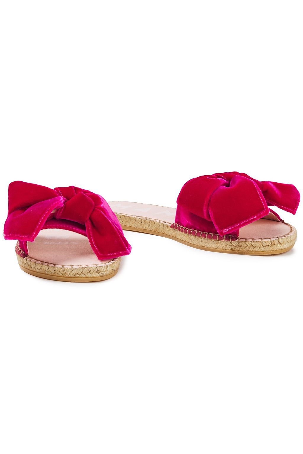 MANEBÍ Hamptons bow-embellished velvet espadrille slides