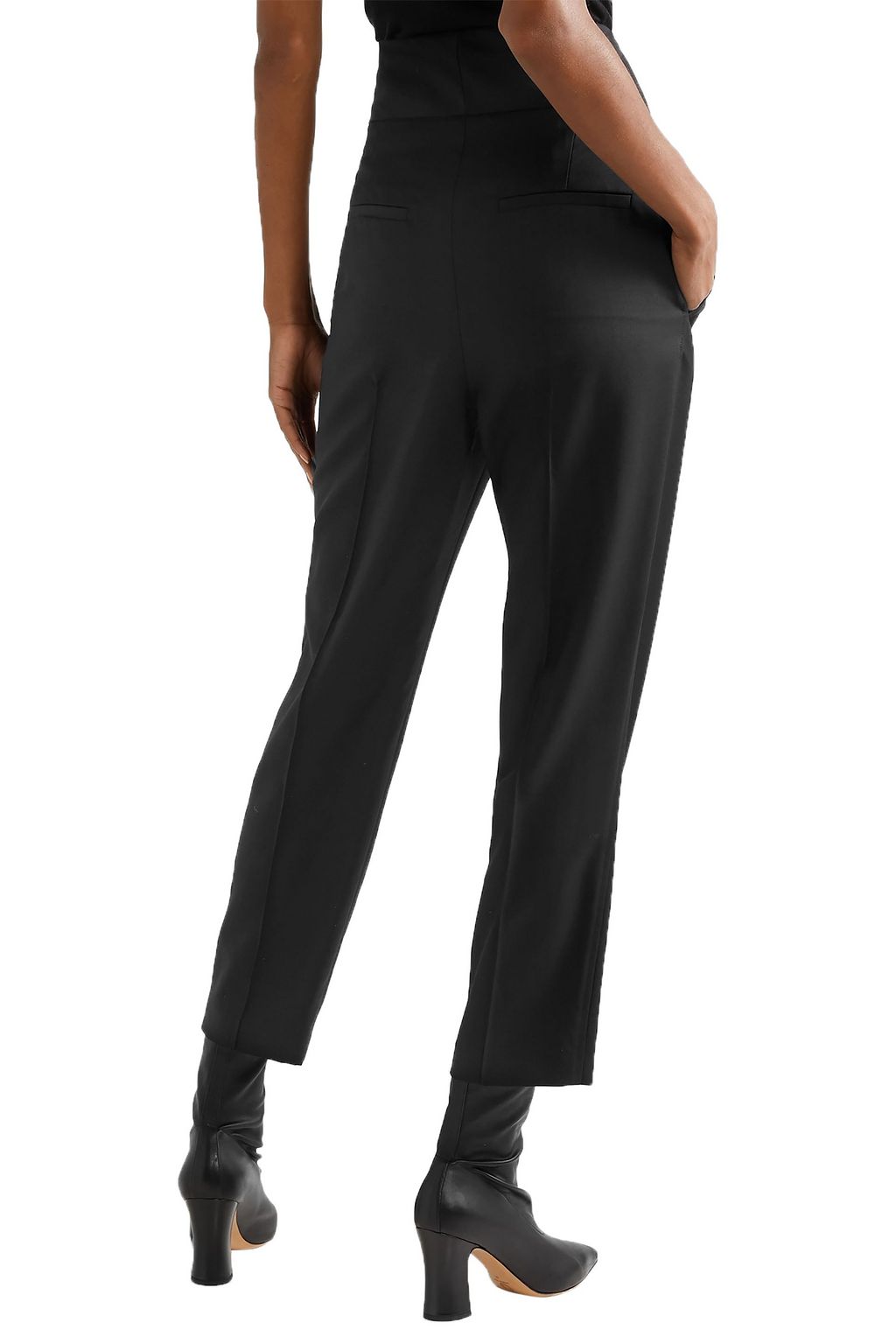 NILI LOTAN Reta cropped wool-blend twill straight-leg pants