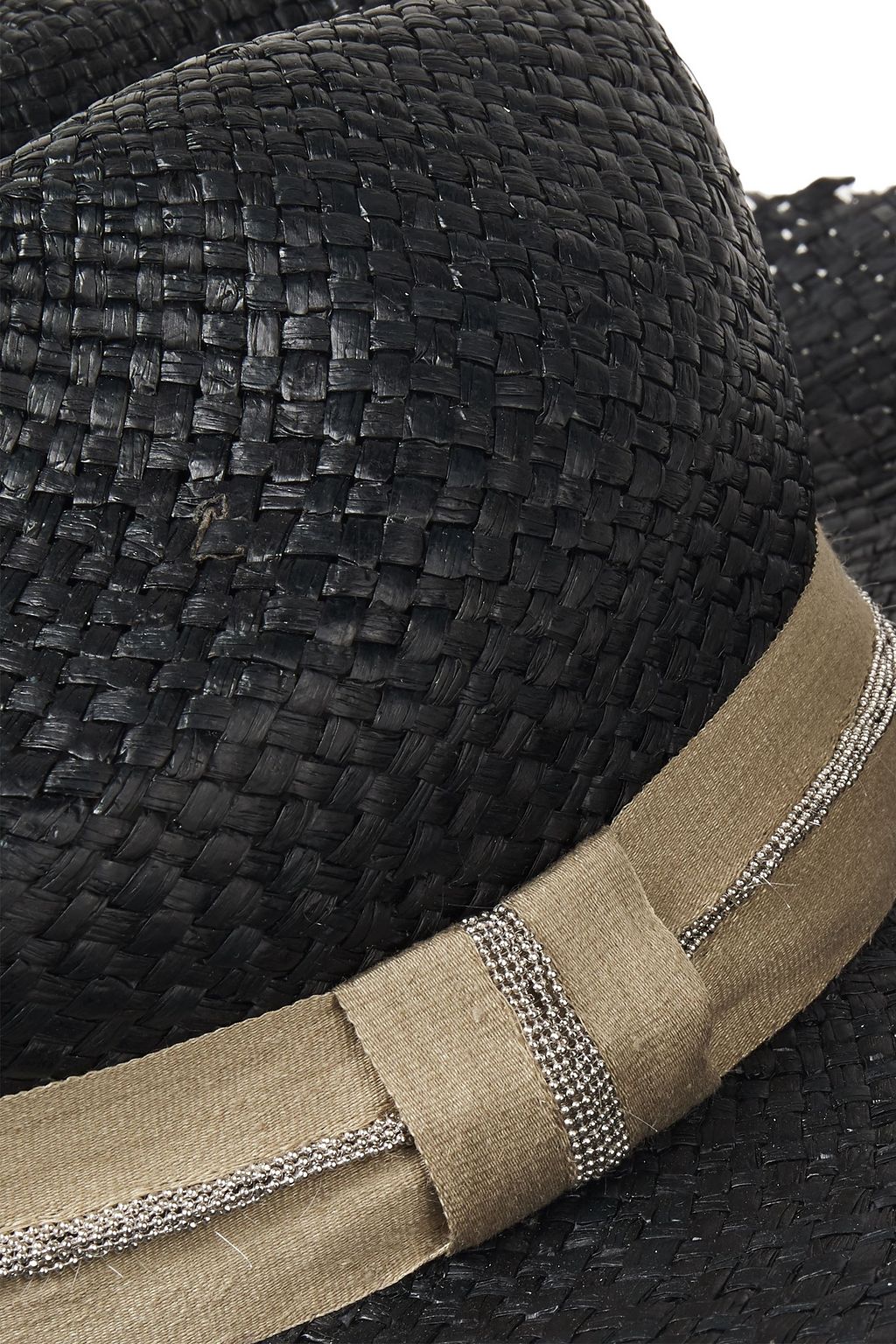 BRUNELLO CUCINELLI Bead-embellished frayed raffia Panama hat
