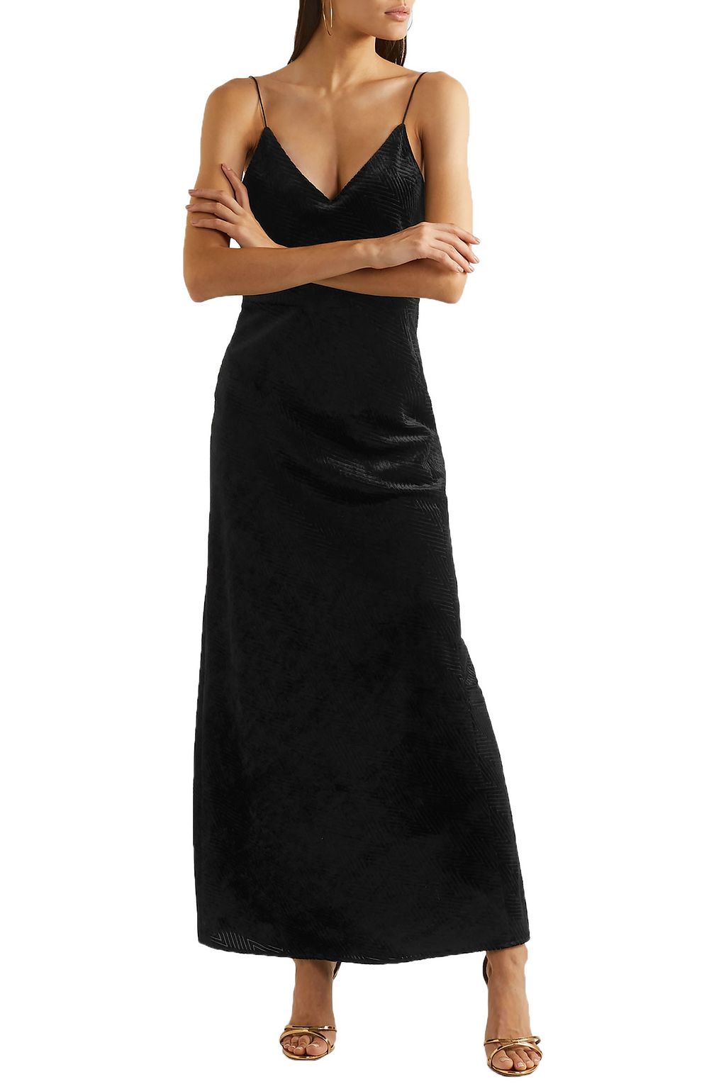 NILI LOTAN Devoré-velvet gown