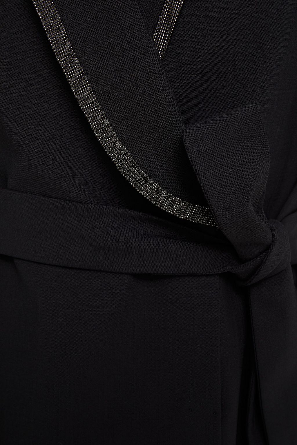 BRUNELLO CUCINELLI Jacke aus Crêpe aus einer Wollmischung mit Zierperlen