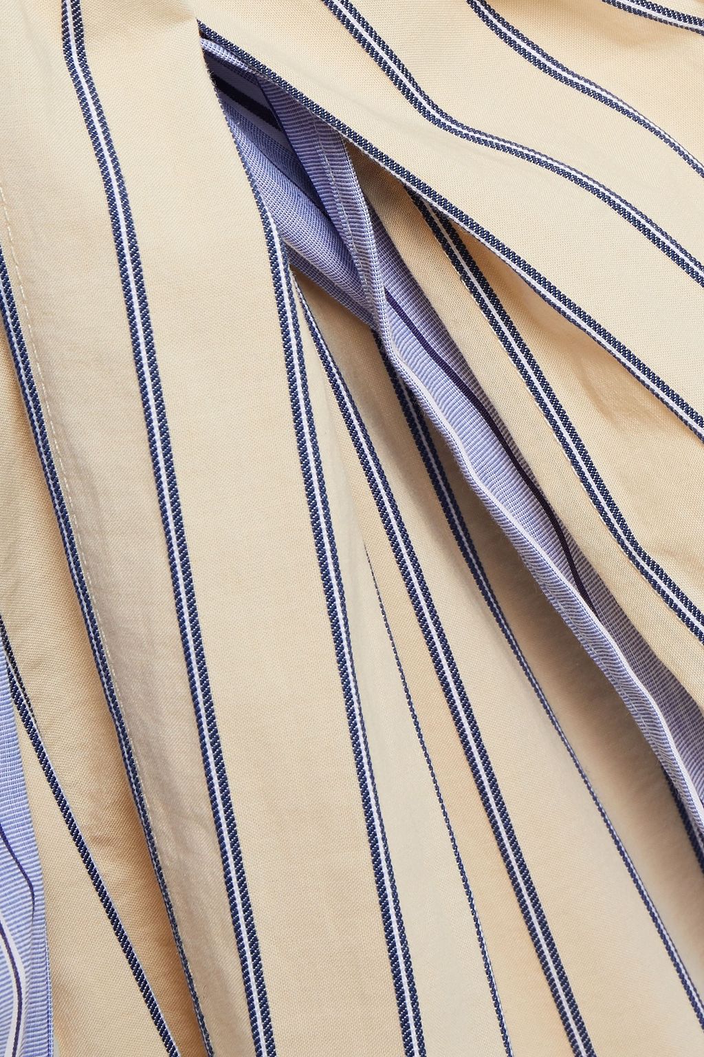 SANDRO Rosanda paneled striped linen-blend midi dress