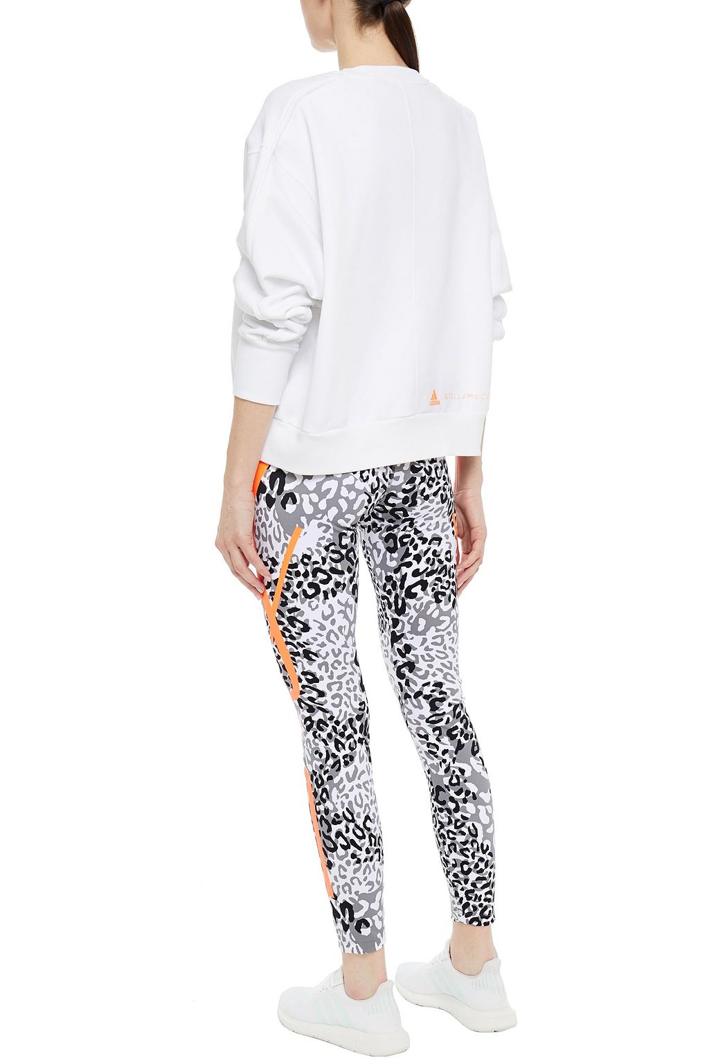 ADIDAS BY STELLA MCCARTNEY TruePace reflective-trimmed leopard-print stretch leggings