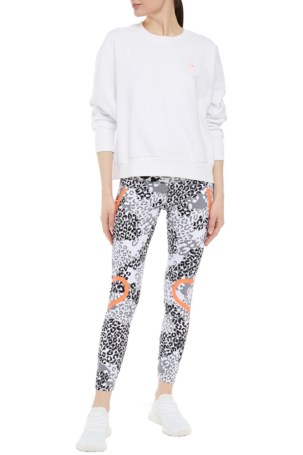 ADIDAS BY STELLA MCCARTNEY TruePace reflective-trimmed leopard-print stretch leggings