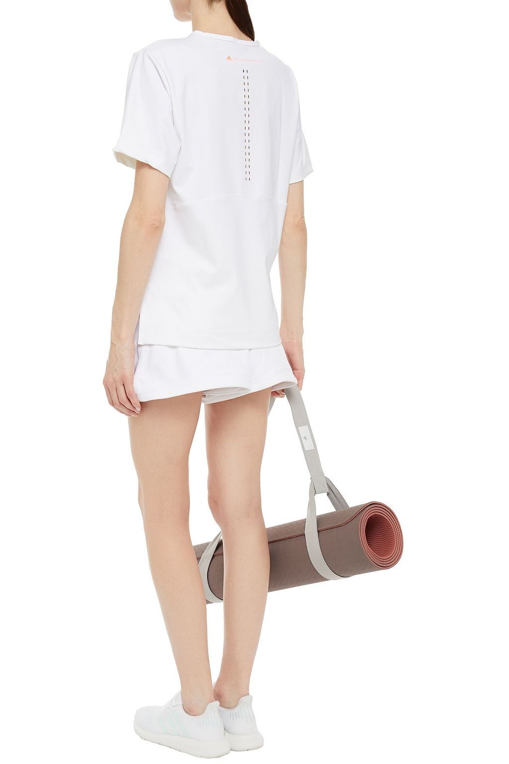ADIDAS BY STELLA MCCARTNEY TrueStrength perforated logo-print stretch-jersey T-shirt