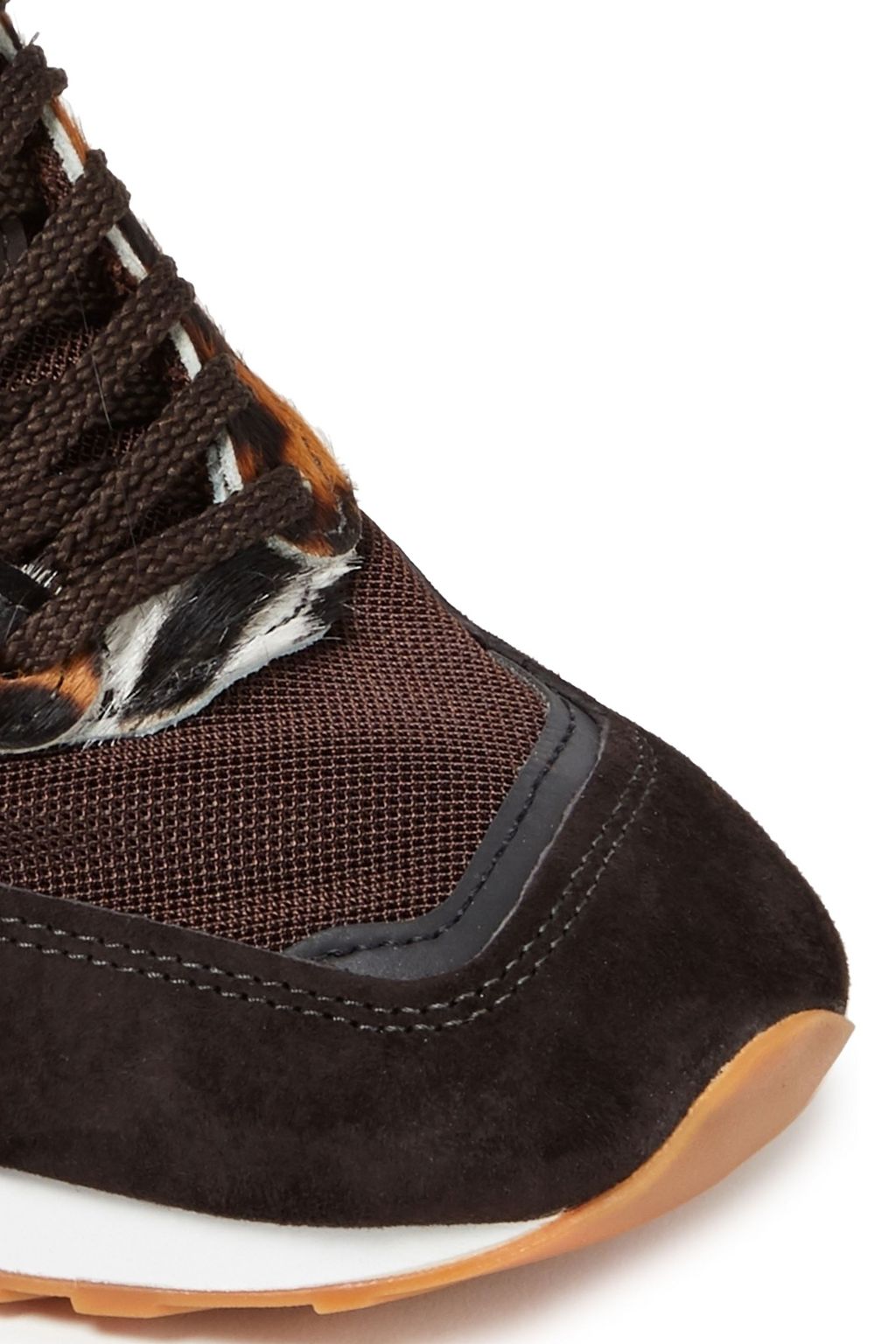 NEW BALANCE Bedruckte Sneakers aus Veloursleder und Kalbshaar mit Lederbesatz