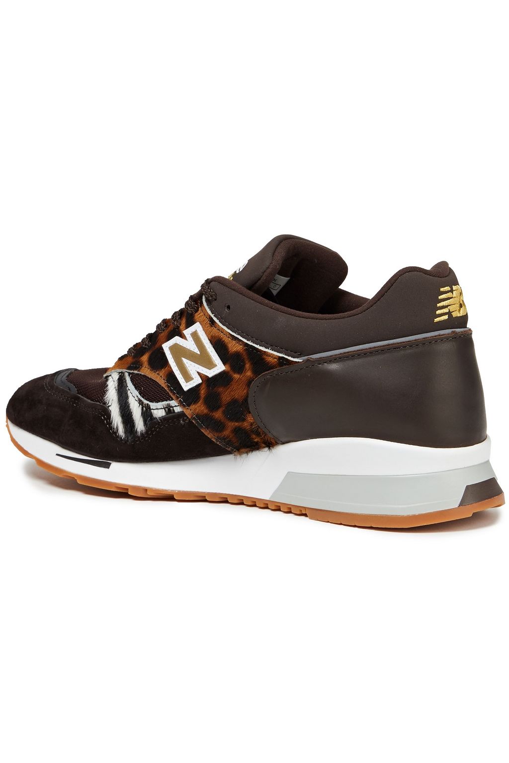 NEW BALANCE Bedruckte Sneakers aus Veloursleder und Kalbshaar mit Lederbesatz