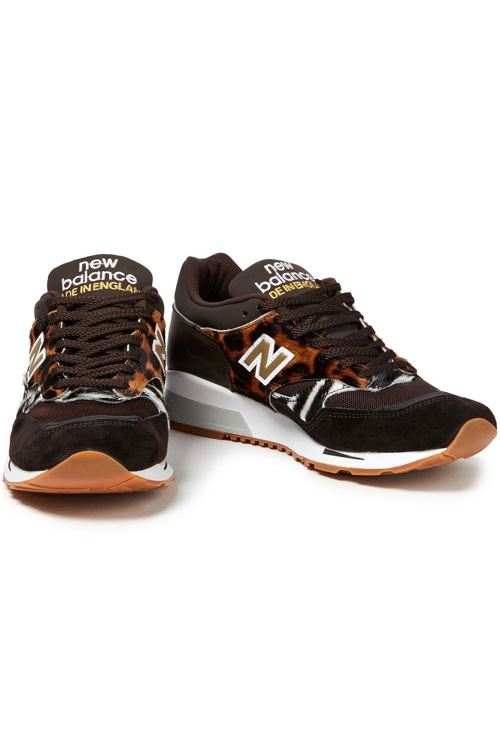 NEW BALANCE Bedruckte Sneakers aus Veloursleder und Kalbshaar mit Lederbesatz