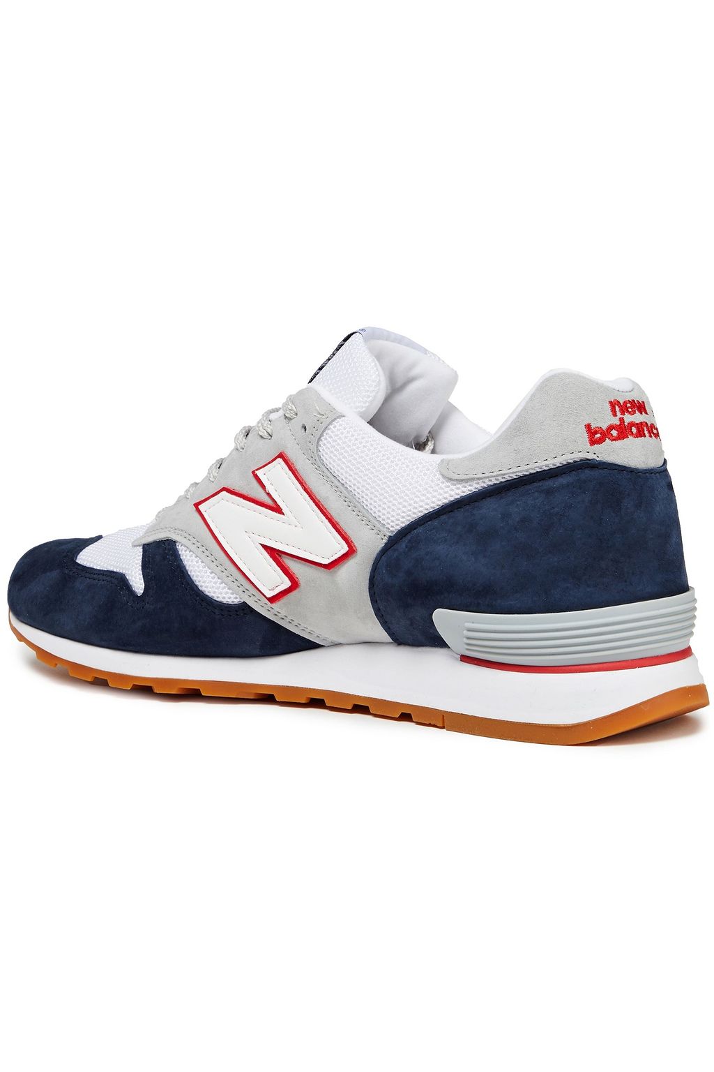 NEW BALANCE Leather-trimmed suede and mesh sneakers