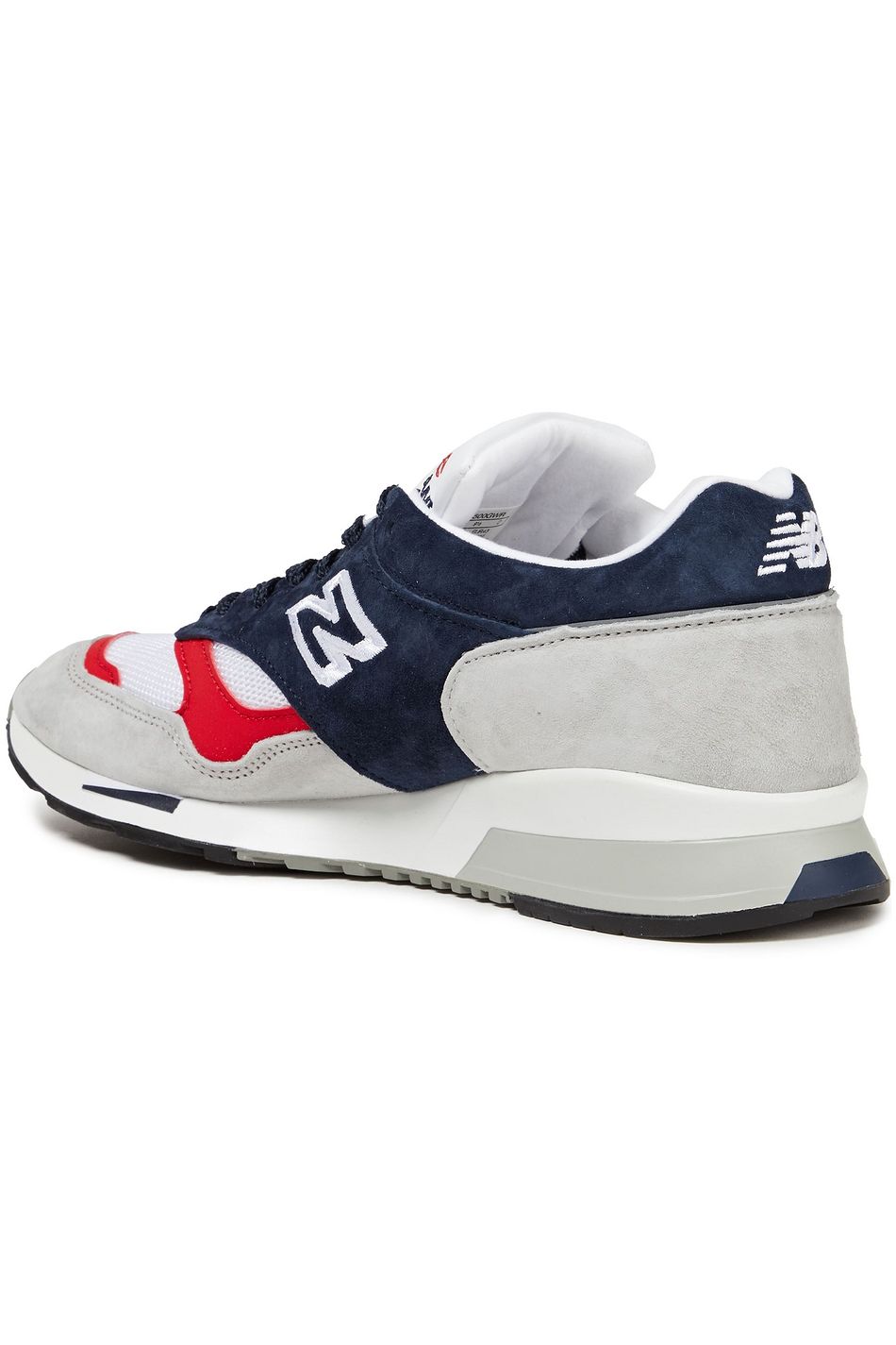 Navy Leather-trimmed suede and mesh sneakers | Sale up to 70% off | THE OUTNET | NEW BALANCE 