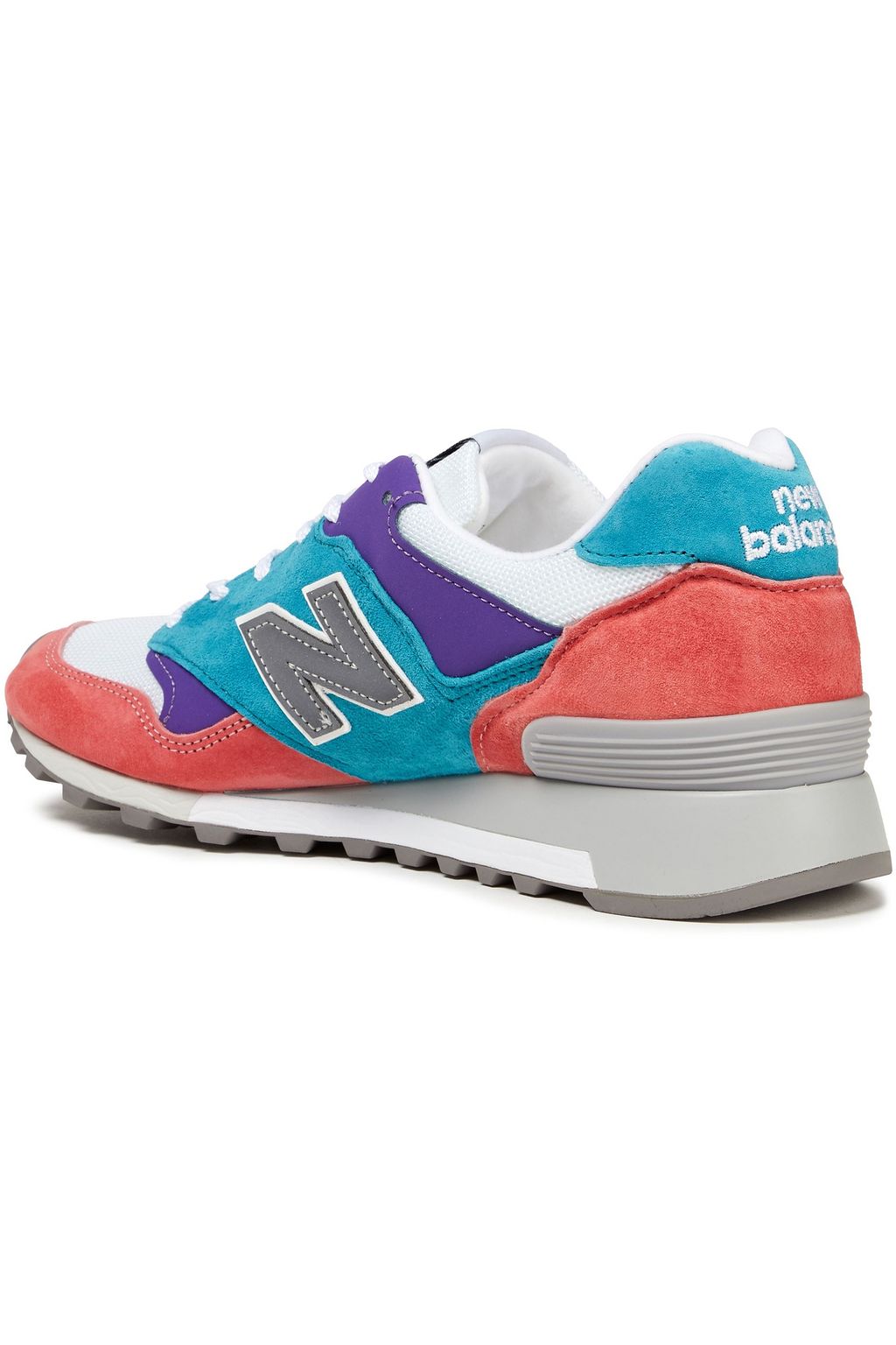 NEW BALANCE Leather-trimmed suede and mesh sneakers