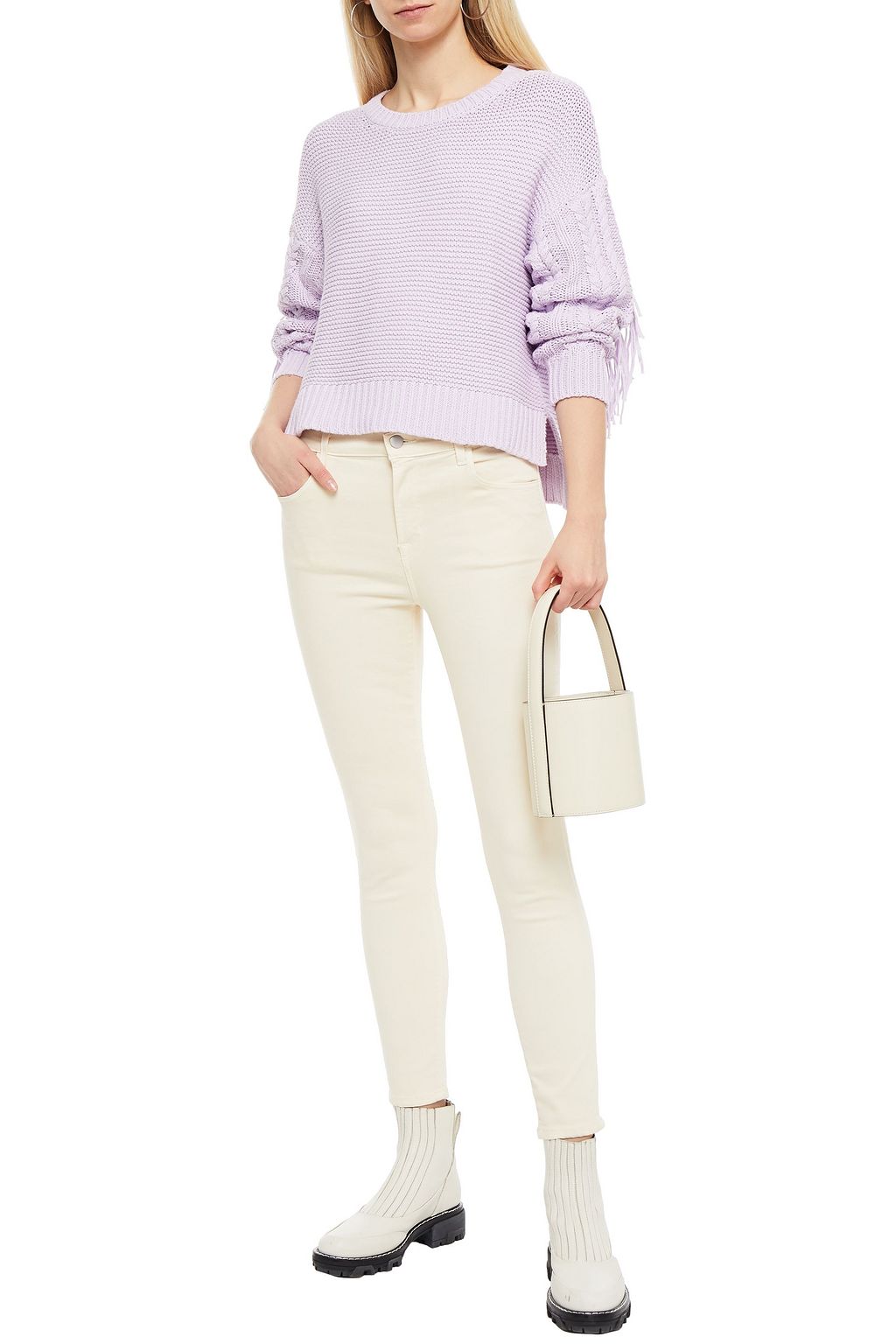 J BRAND Coated printed high-rise skinny jeans