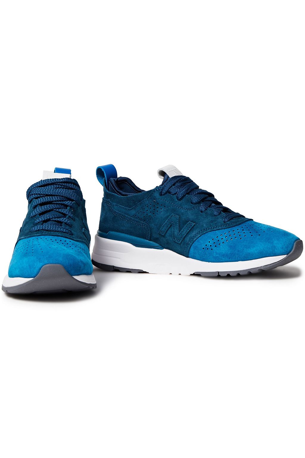 NEW BALANCE Two-tone perforated suede sneakers