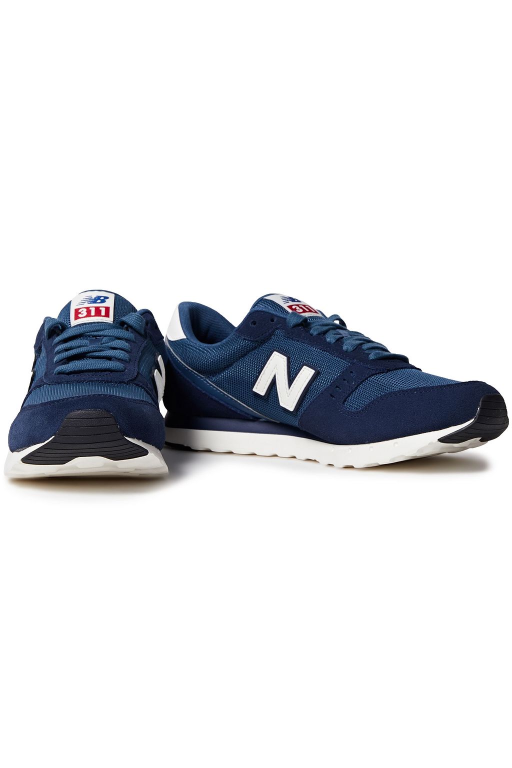 NEW BALANCE Leather-trimmed suede and mesh sneakers
