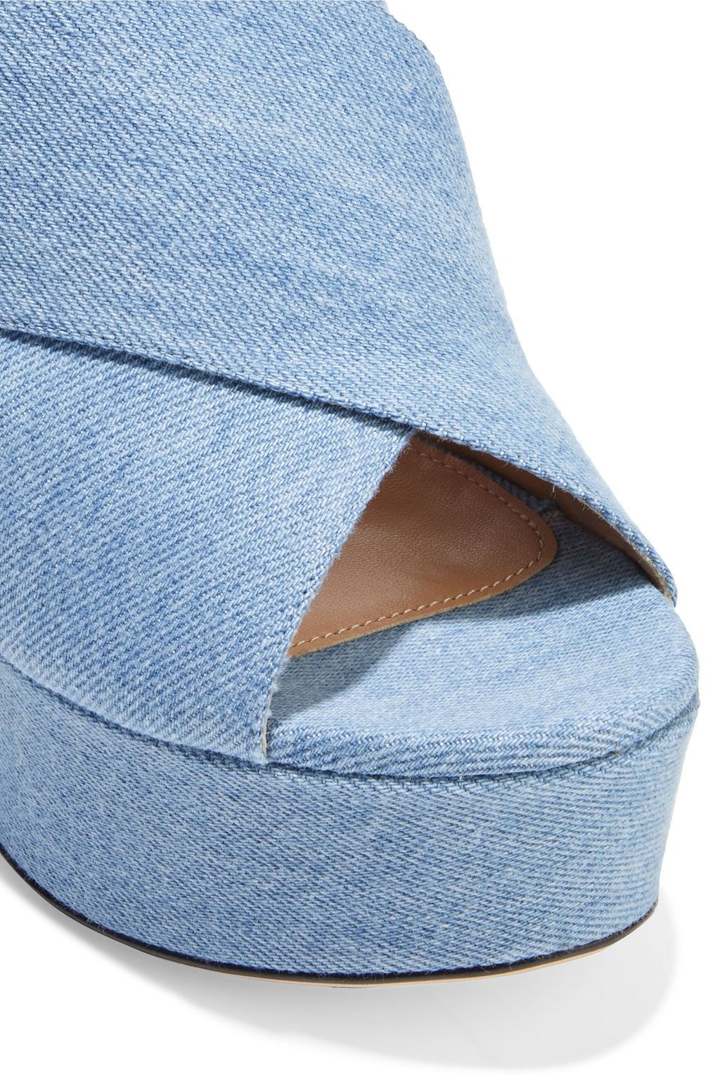 SERGIO ROSSI Alma denim wedge sandals