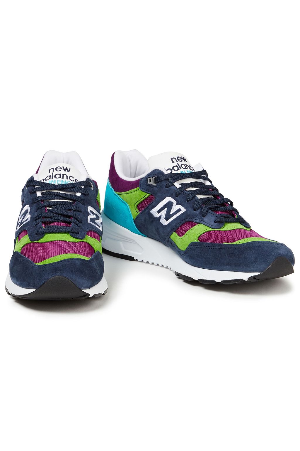 NEW BALANCE Color-block suede and mesh sneakers