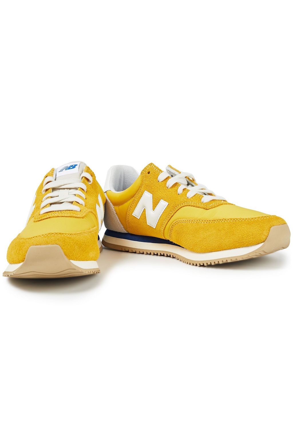 NEW BALANCE Leather-trimmed suede and shell sneakers