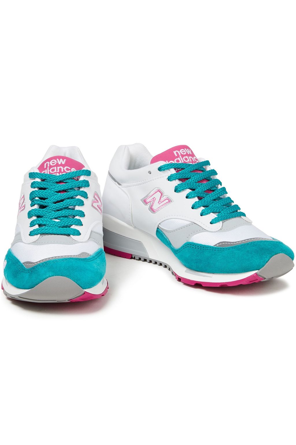 NEW BALANCE Sneakers aus Veloursleder und Leder mit Mesh-Besatz