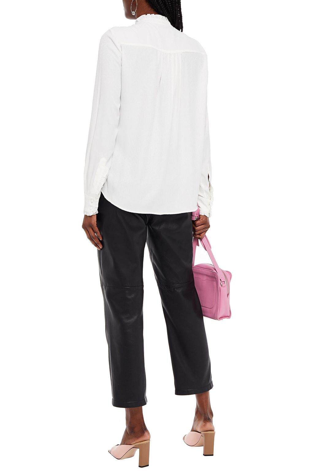 MSGM Ruffle-trimmed jacquard shirt