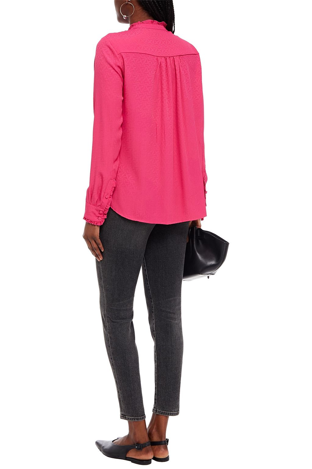 MSGM Ruffle-trimmed jacquard shirt