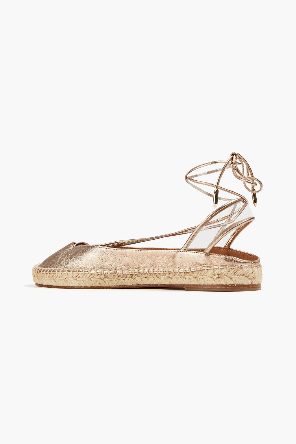 AQUAZZURA Metallic leather espadrilles