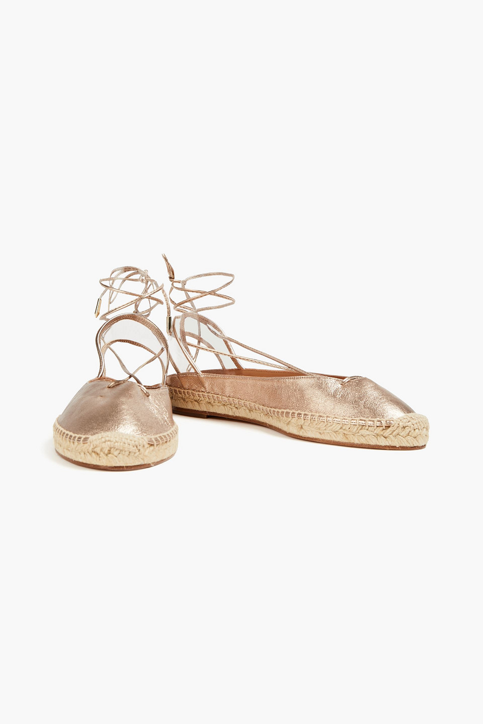 Aquazzura Metallic Leather Espadrilles