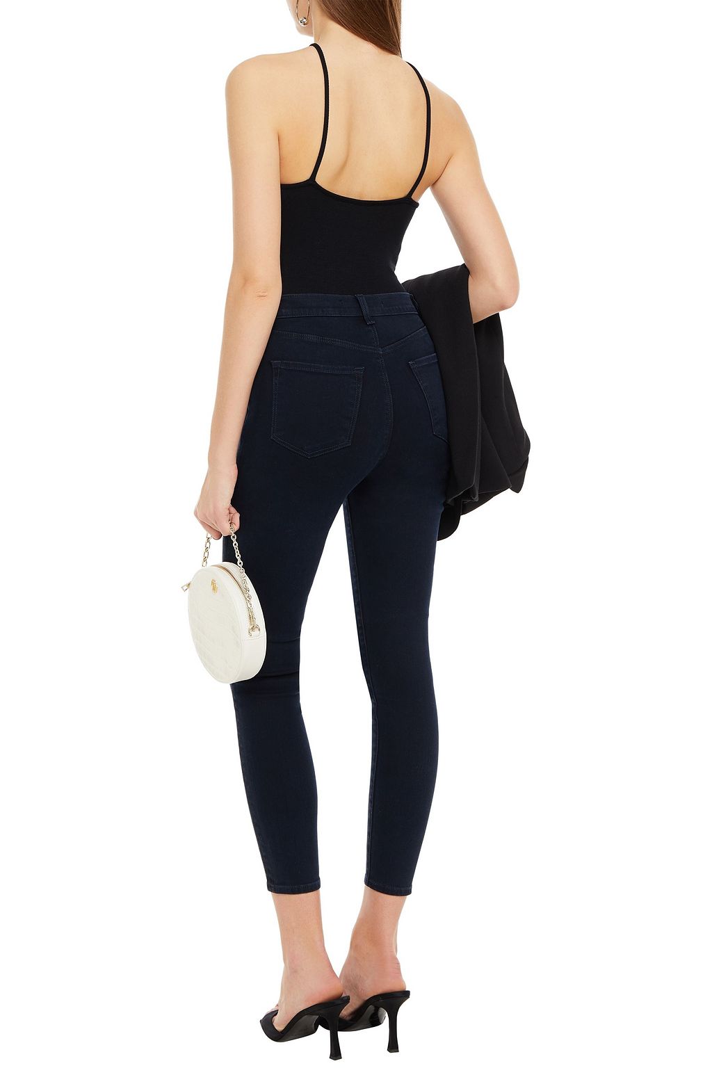 J BRAND Cropped high-rise skinny jeans