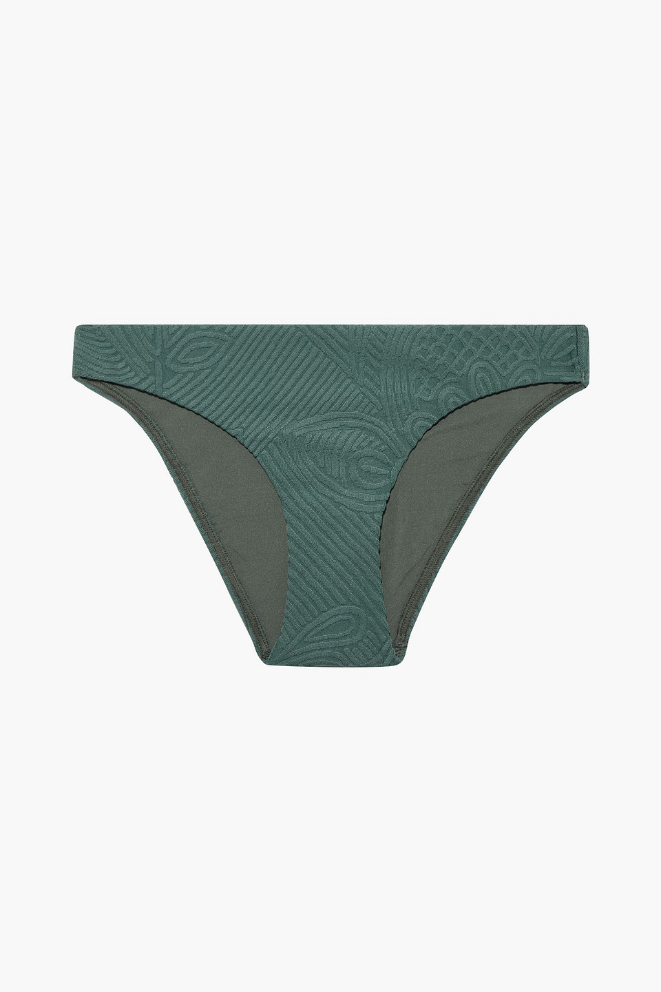 Jets Australia By Jessika Allen Woman Serenity Stretch-jacquard Low-rise Bikini Briefs Grey Green Size 14