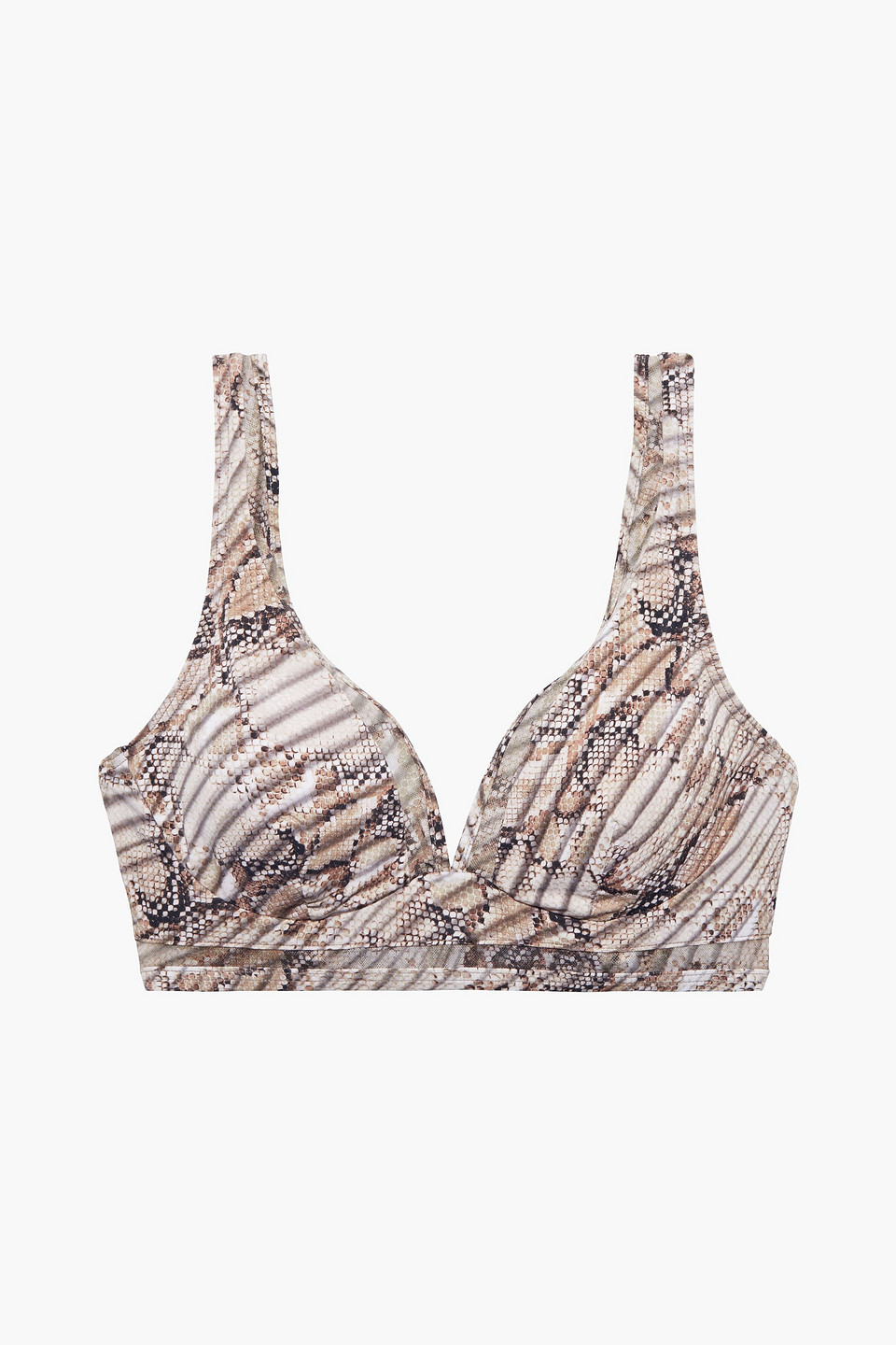 Jets Australia by Jessika Allen Awakening mesh-trimmed snake-print bikini top