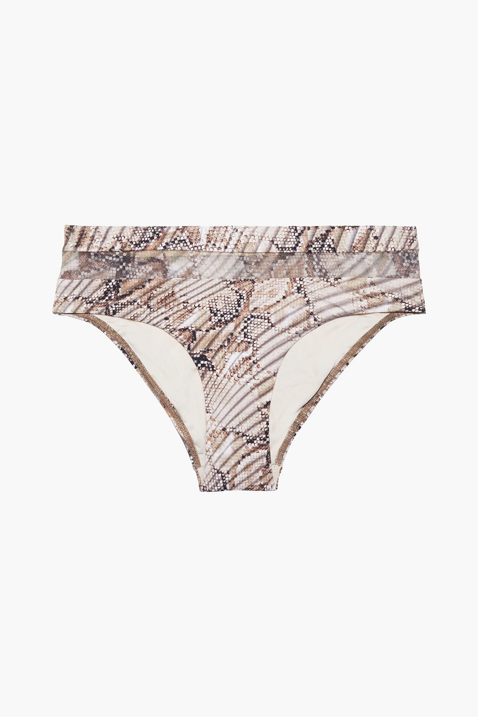 Jets Australia By Jessika Allen Woman Awakening Mesh-trimmed Snake-print Mid-rise Bikini Briefs Animal Print Size 12