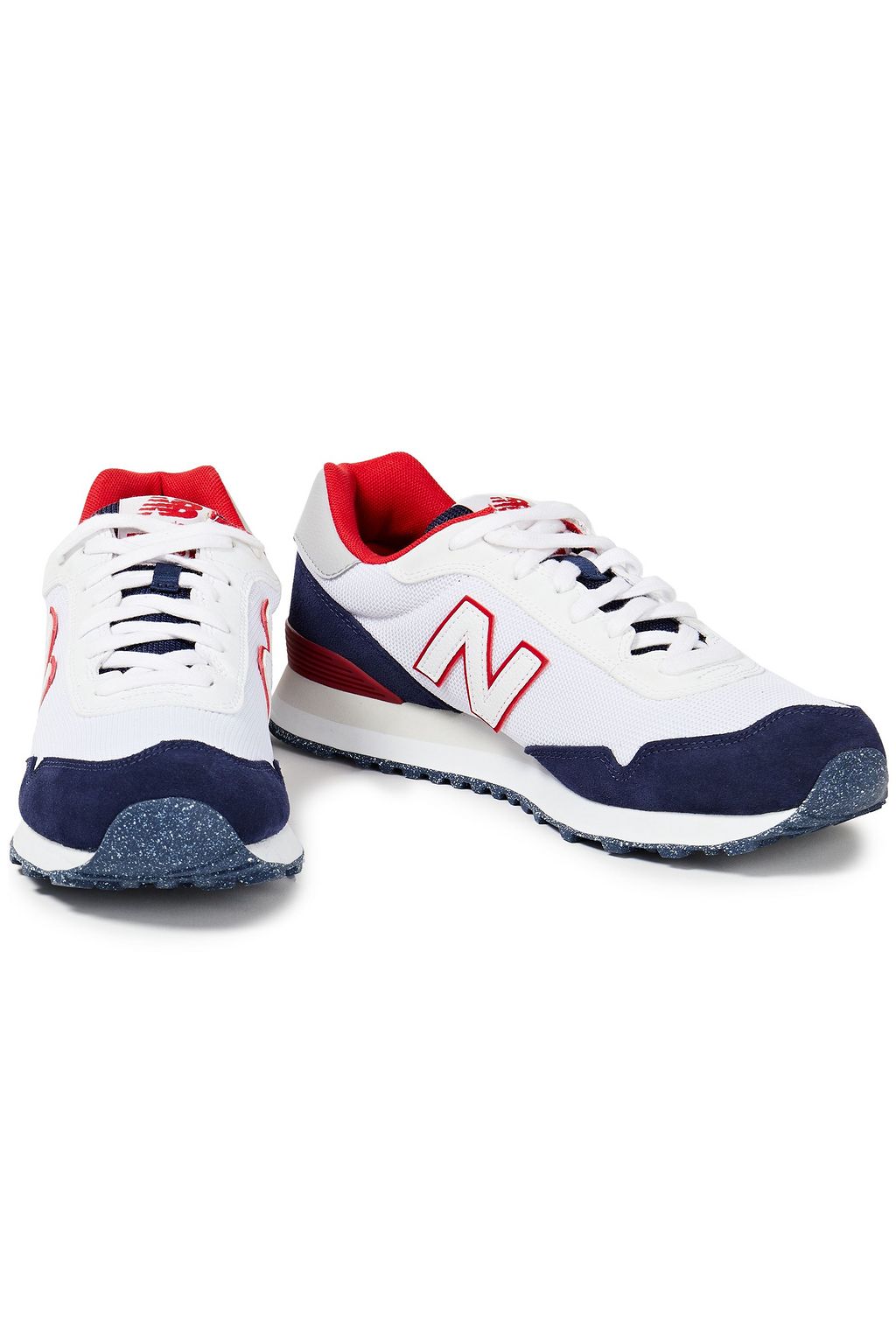 NEW BALANCE Leather-trimmed suede and mesh sneakers