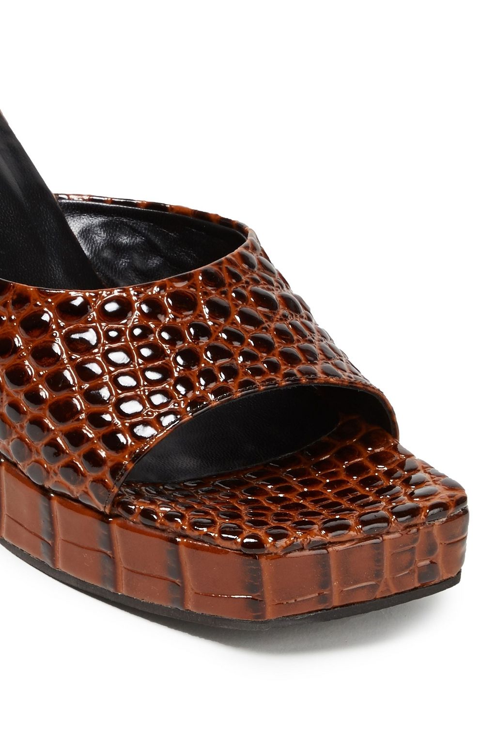 SIMON MILLER Croc-effect leather platform mules