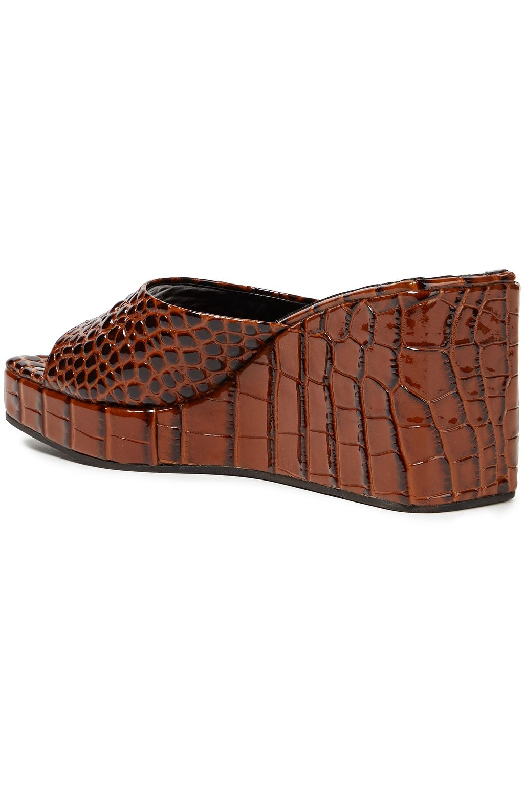 SIMON MILLER Croc-effect leather platform mules
