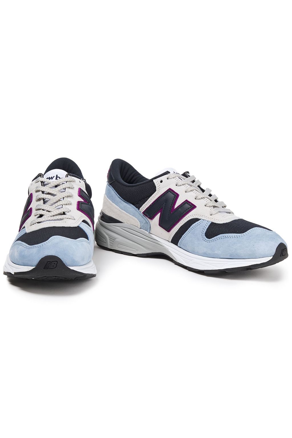 NEW BALANCE Leather-trimmed suede and mesh sneakers