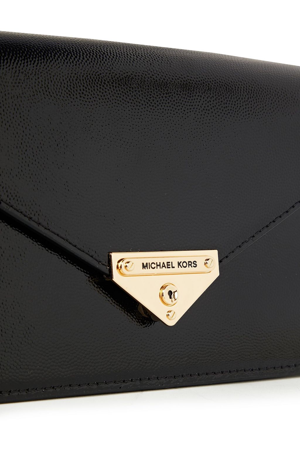 MICHAEL MICHAEL KORS Textured faux patent-leather clutch