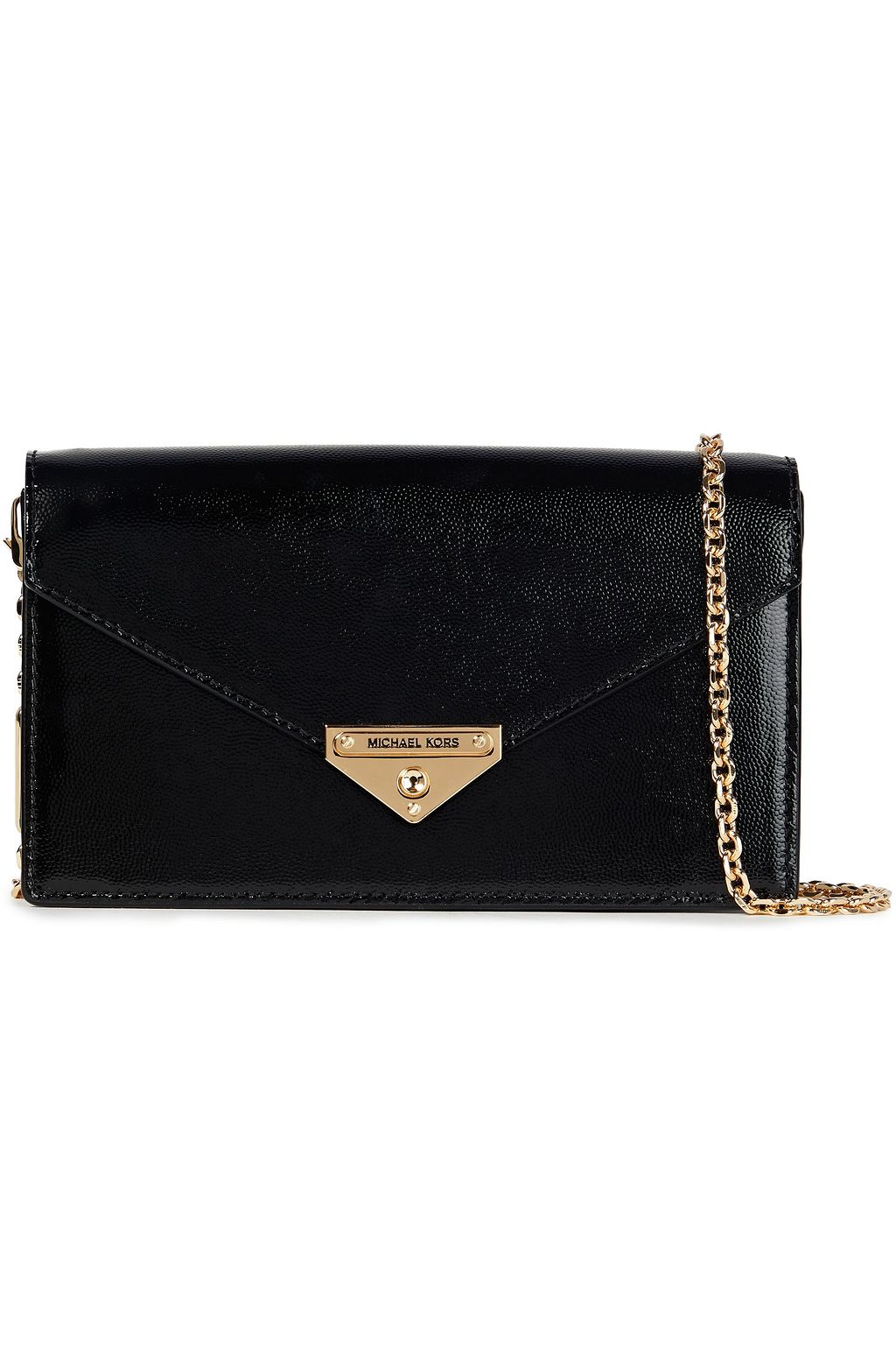 MICHAEL MICHAEL KORS Textured faux patent-leather clutch