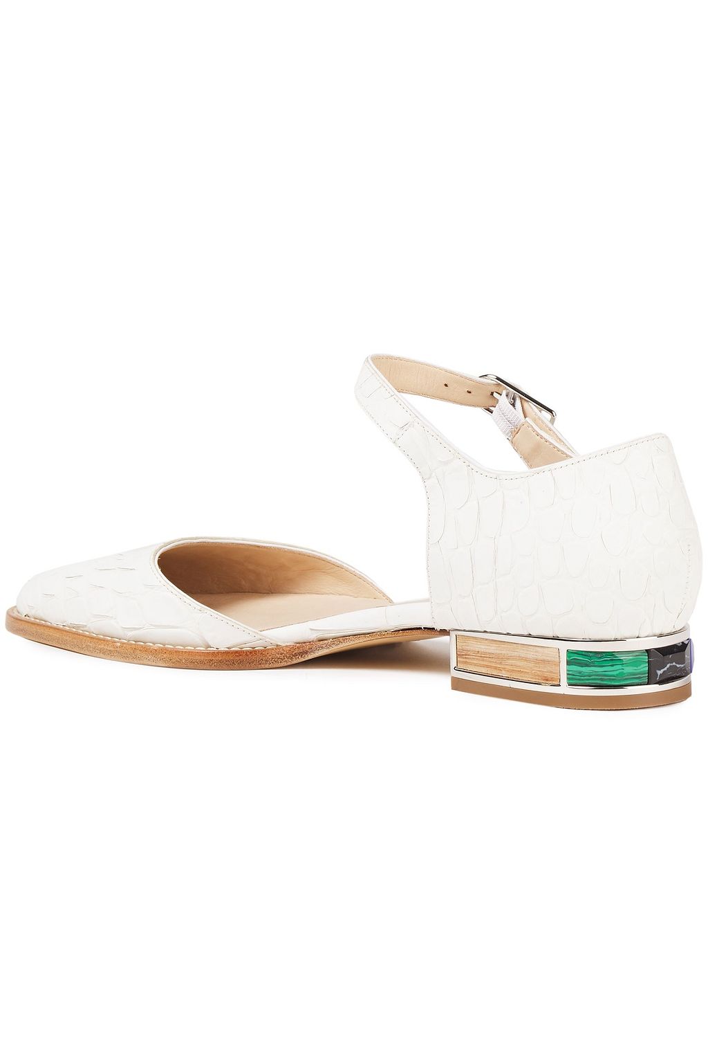 GABRIELA HEARST Snake-effect leather flats